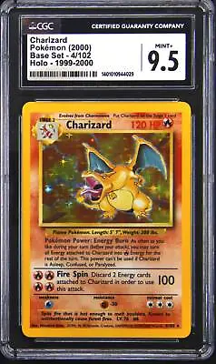 2000 Pokemon TCG Base Set 4 Charizard 1999-2000 UK 4th Print Holo CGC 9.5 • $3000