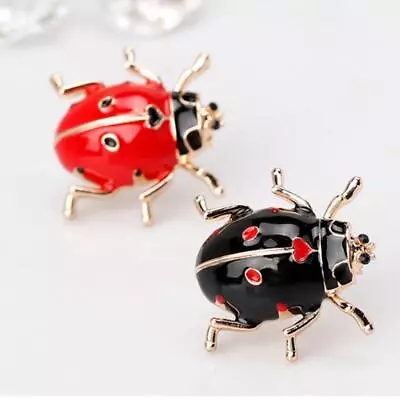 Retro Enamel Ladybug Bug Insect Brooch Pins Women Fashion Jewelry • £4.13