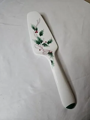 Mikasa Ribbon Holly Christmas Bone China Cake Pie Server • $13.49