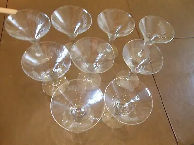 9+1 Vintage Etched Champagne  Glasses Cocktail Martini Stemware Set Of 9 & 1 Mor • $5