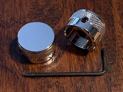 2 X GRETSCH Style / CHROME Guitar Knobs / NO Logo / 6mm Pots Or .25  Split Shaft • $19.95