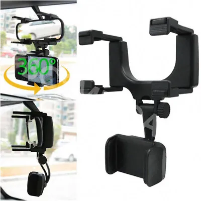 360° Rotation Car Rearview Mirror Mount Stand Holder Cradle For Cell Phone GPS • $10.31
