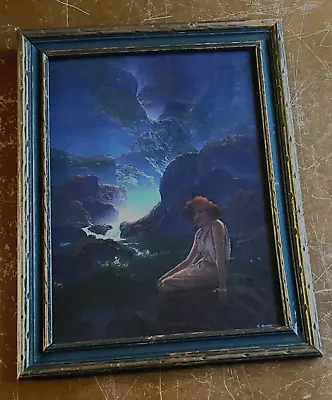 Vintage Maxfield Parrish Lithograph ' Moonlight ' • $50