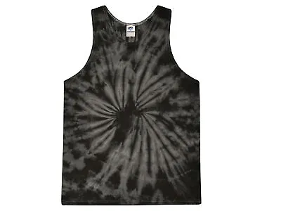 Black Tie Dye Tank Top Sleeveless T-Shirts  Adult S M L XL 2XL 3XLCotton  • $14.35