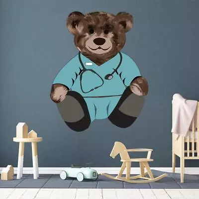 Doctor Teddy Bear Wall Decal - Nursery Stickers Stuffed Animal Decor VWAQ - TEB2 • $12.99