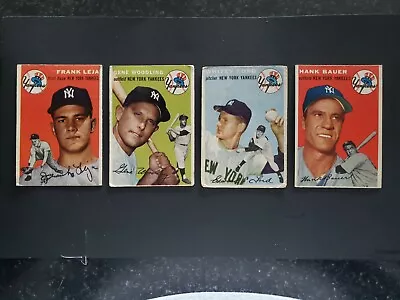 1954 TOPPS BASEBALL CARDS  - LOT OF 4 Including WHITEY FORD • $10.55