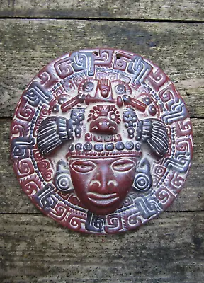 £21.99 • Buy Hand Carved Made Ceramic Pico De Aiguilla Mayan Wall Art Hanging Plaque Mask