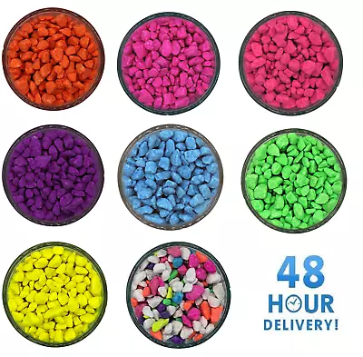 £1.99 • Buy Fluorescent Aquatic Gravel - Premium Natural Bottom Fish Tank Stones Vibrant