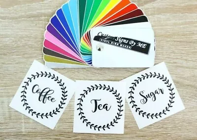 £2.08 • Buy Kitchen Storage Stickers Coffee Tea Sugar Jar Labels Vinyl Decals Adhesive Black
