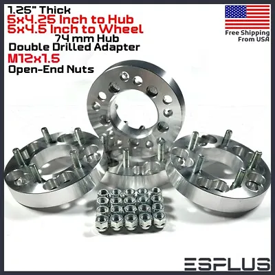 4x 1.25  Wheel Adapter Conversion 5x4.25  To 5x4.5  Kit M12x1.5 Ext Nut Include • $89.49