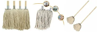 £4.80 • Buy High Quality Cotton String Mop Steel Head & Pole Set Floor Sweep Cleaning Mop