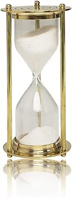 Vintage Brass Small Glass Sand Timer Shiny Hourglass Game Toy Desk 1 Minute Clok • $15