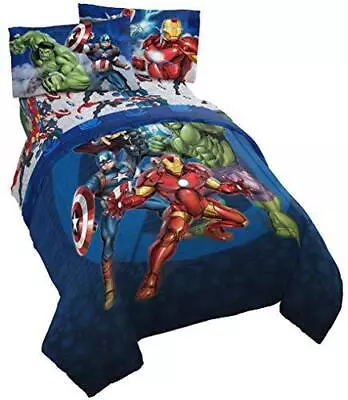 Jay Franco Marvel Avengers Blue Circle Bed Set Twin • $80.69