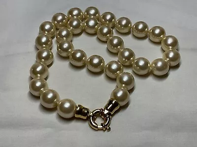 $14.98 • Buy Jewellery STUNNING Glass Pearl Necklace, Great Condition, Sailor Clasp, J Crew?
