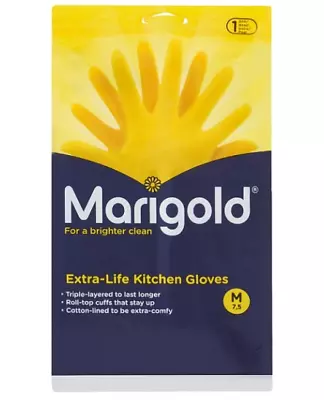 Marigold Extra-Life Kitchen Rubber Gloves Size M - Pack Of 6 Pairs • £13.95