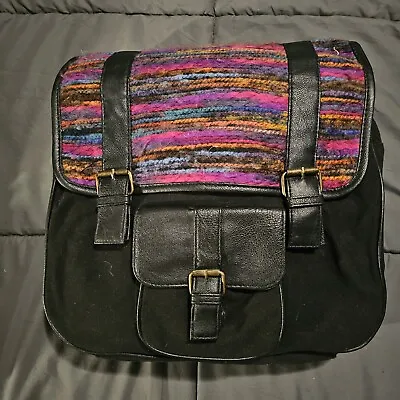 Mossimo Black Square Pink Multicolor Yard Textured Small Backpack Purse Handbag • $15