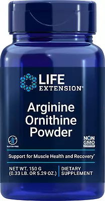 Life Extension L-Arginine 2250mg  L-Ornithine 750mg Powder- 5.29 OZ 150 Grams • $18