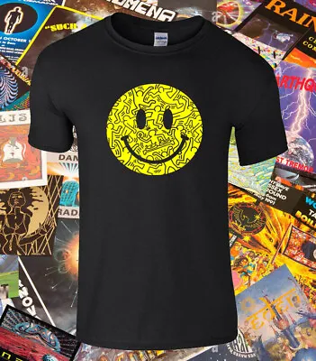Keith Haring Inspired Tshirt Raindance Fantazia Acid Face Old Skool Rave T-shirt • £11.99