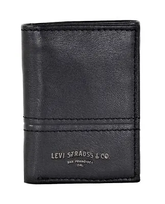 Levi's Men's Genuine Leather RFID-Blocking Trifold Wallet Black • $24.99