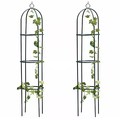 1.9m Outdoor Garden Metal Obelisk Climbing Plant Support Frame Trellis • £9.27