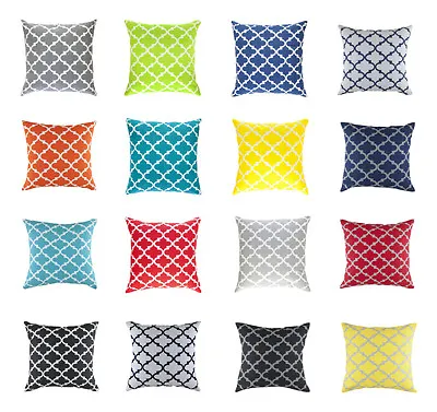 £10.99 • Buy TreeWool, (Pack Of 2) Trellis Design Cotton Decorative Cushion Covers (Seconds)