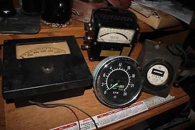 4 Vintage Gauges Meters Alnor  AC Weston Model 433 JBT Frequency Meter RPM • $25.99