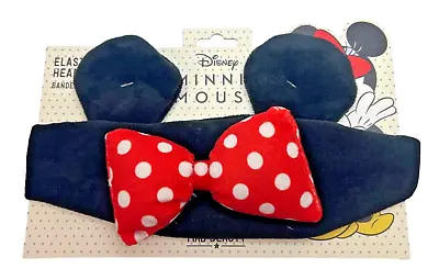 Walt Disney Minnie Mouse Plush Elastic Headband Red Black One Size Elasticated • $16.50
