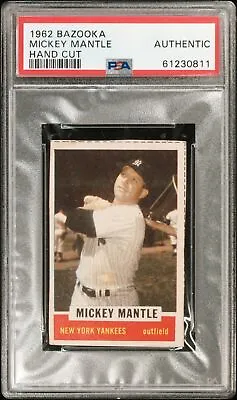1962 Bazooka Baseball Mickey Mantle PSA AHand Cut • $499.99