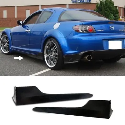 Fit 04-10 MAZDA RX8 RX-8 REAR POLY-URETHANE PLASTIC SIDE SKIRT ADD-ON KIT 2PCS • $109.99