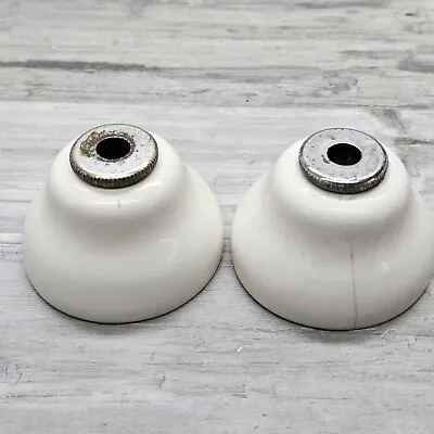 Antique Porcelain Escutcheons Matching Pair Shower Faucet Sink Tub Vintage • $24.99