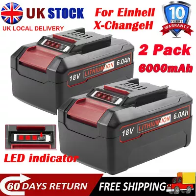 2Pack 6.0Ah For Einhell 18V Power X-ChangeH Family Replacement Li-ion Battery UK • £52.99