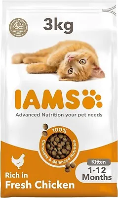 IAMS For Vitality Dry Kitten Food With Fresh Chicken 3 Kg Packaging May Vary • £14.50