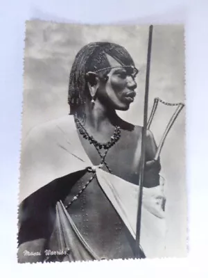 Vintage Real Photo Postcard East Africa Mombasa Masai Warrior • £4.99