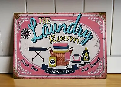 The Laundry Room Metal Tin Sign Vintage Plaque Home Wall Decor • £6.99