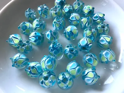 Beautiful 10pcs Lampwork Glass Beads 10mm Lot 208 • £3.99