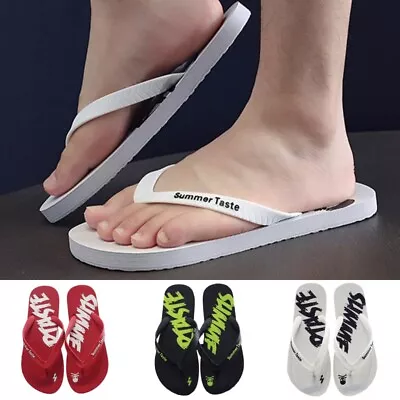 Man's Flip Flops Sandal Flats Sandals Mens Summer Comfort Open Toe Slippers • £9.26