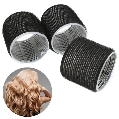 3x LARGE SELF GRIP ROLLERS 60mm Curly Bounce Professional Salon Hair Styling • £7.05