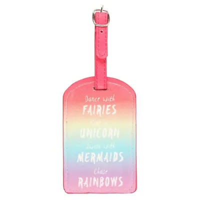 Rainbow Fairies Unicorn Mermaid Luggage Tag Holder Suitcase Bag Holiday Travel • £3.99