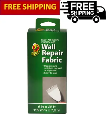 Duck Brand Self-Adhesive Drywall Repair Fabric White 6 In X 25 Ft Single Roll • £8.66