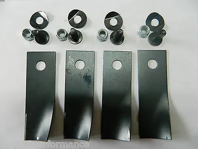 LAWN MOWER BLADE KIT FOR ROVER MOWERS X 4 BLADES AND BOLTS AUSTRALIAN MADE • $19.95