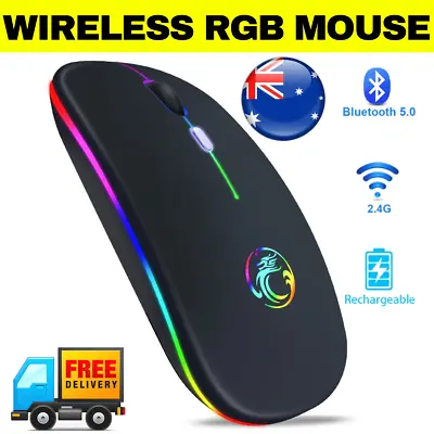 $5.95 • Buy Wireless Mouse RGB Bluetooth Computer Optical LED USB Receiver Laptop PC Mac