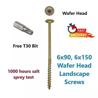 In-Dex Screws Timber Sleeper Landscaping/External Wafer Head  Timco Compatible • £0.99