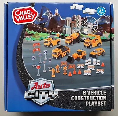 Chad Valley Die-Cast Construction Playset 6 Vehicles *New & Sealed* • £13.99