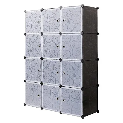 Mondeer 12 Cube Plastic Storage Wardrobe Clothes Organizer Closet Cabinet DIY • £29.99