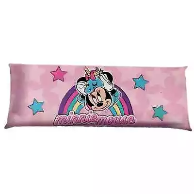 Disney Minnie Mouse Body Pillow Cover 20 X54  Polyester Pink Rainbow Unicorn New • $12