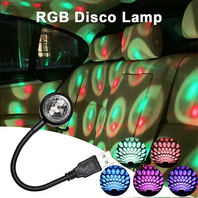 Mini USB Party Magic Ball Light LED Party Disco RGB Rotating Car Home DJ Lights • £5.03