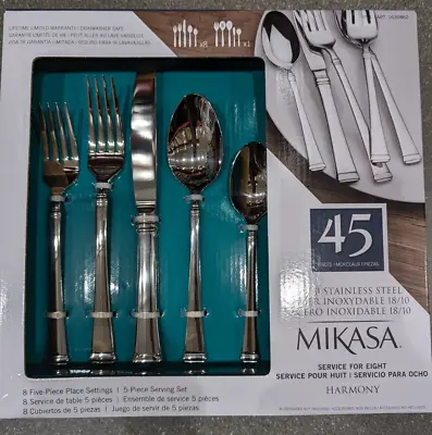 Mikasa Harmony 45 Piece Flatware Serving Utensil Set Stainless Steel Service • $79.98