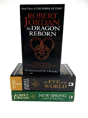 Robert Jordan Wheel Of Time Books X 3 - Dragon Reborn New Spring & The World • $28.90