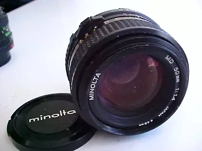 Minolta MD 50mm F1.4 Lens W/caps  (bx 134) • $69