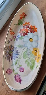 £39.99 • Buy Vintage Gray's Pottery Canoe Shaped Dish Hand Painted Floral Design Art Deco
